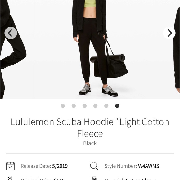 Lululemon Black Cotton Fleece Hoodie - Picture 5 of 9